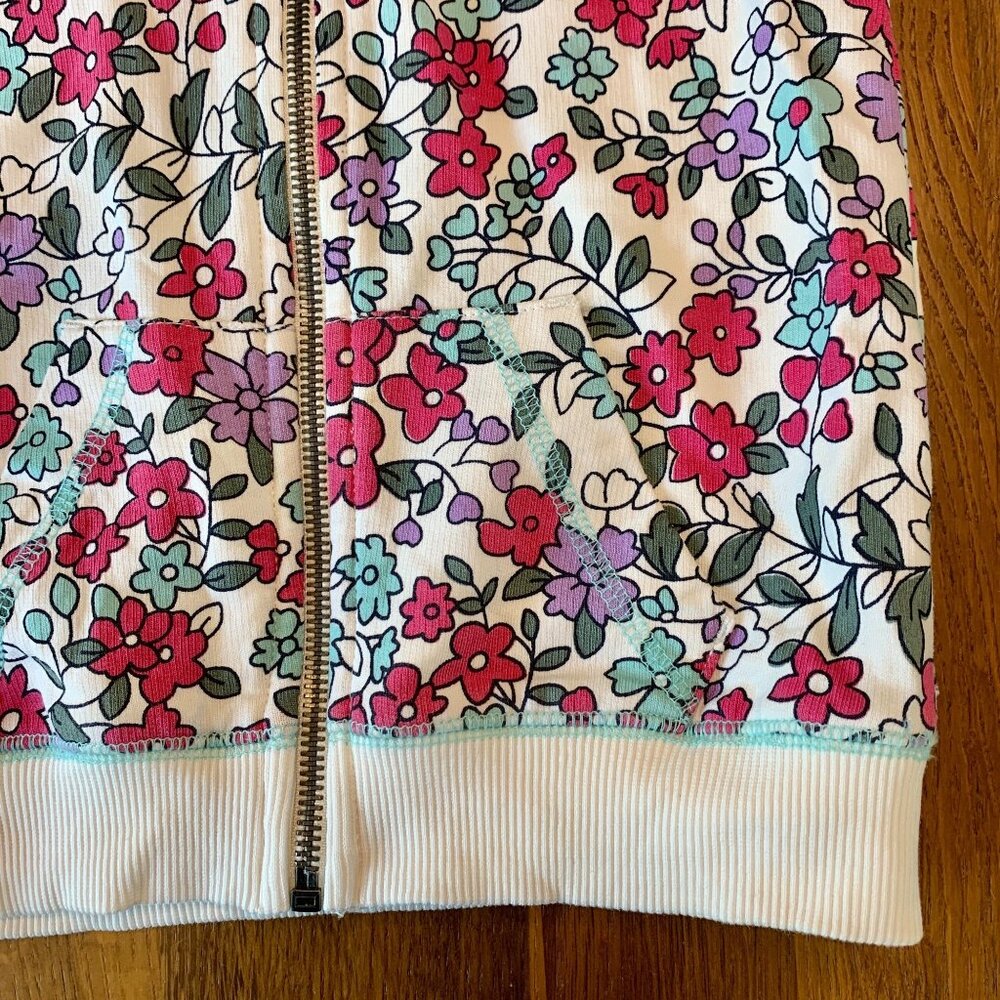 PEEK Floral Hoodie Jacket Girls 2 2T EUC Pink Spring Flowers Cotton Toddler Girl - Picture 5 of 6